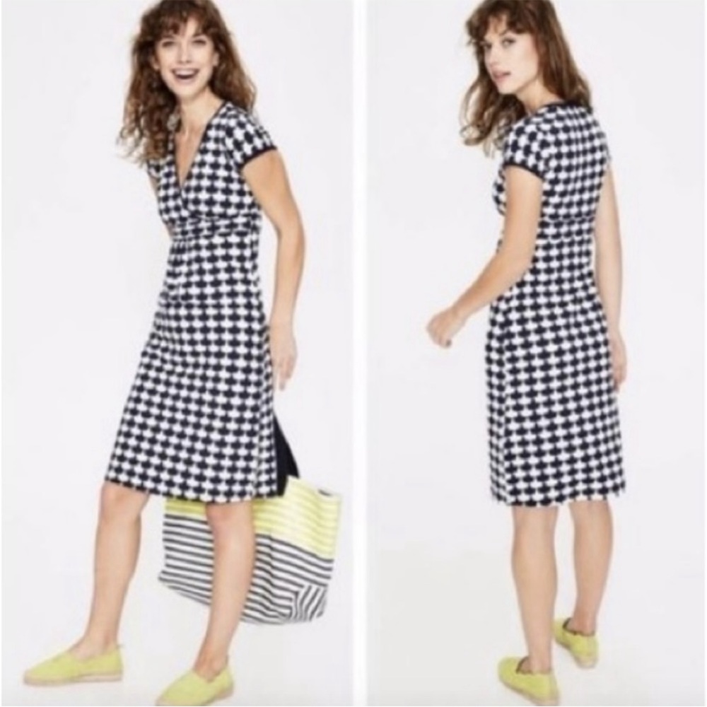 Boden Black and White Midi Dress